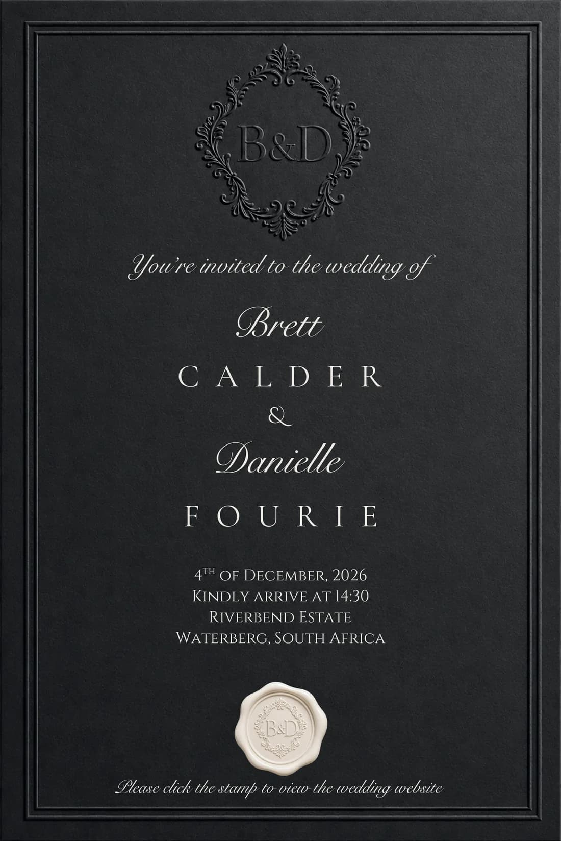 Brett & Danielle digital wedding invitation