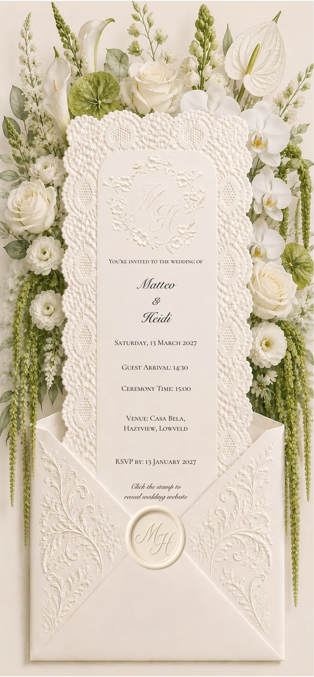 Matteo & Heidi digital wedding invitation