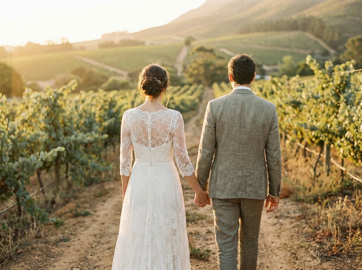 South African couple in a garden setting