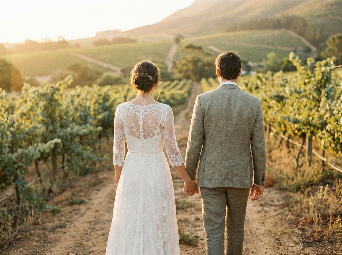 South African couple in a garden setting